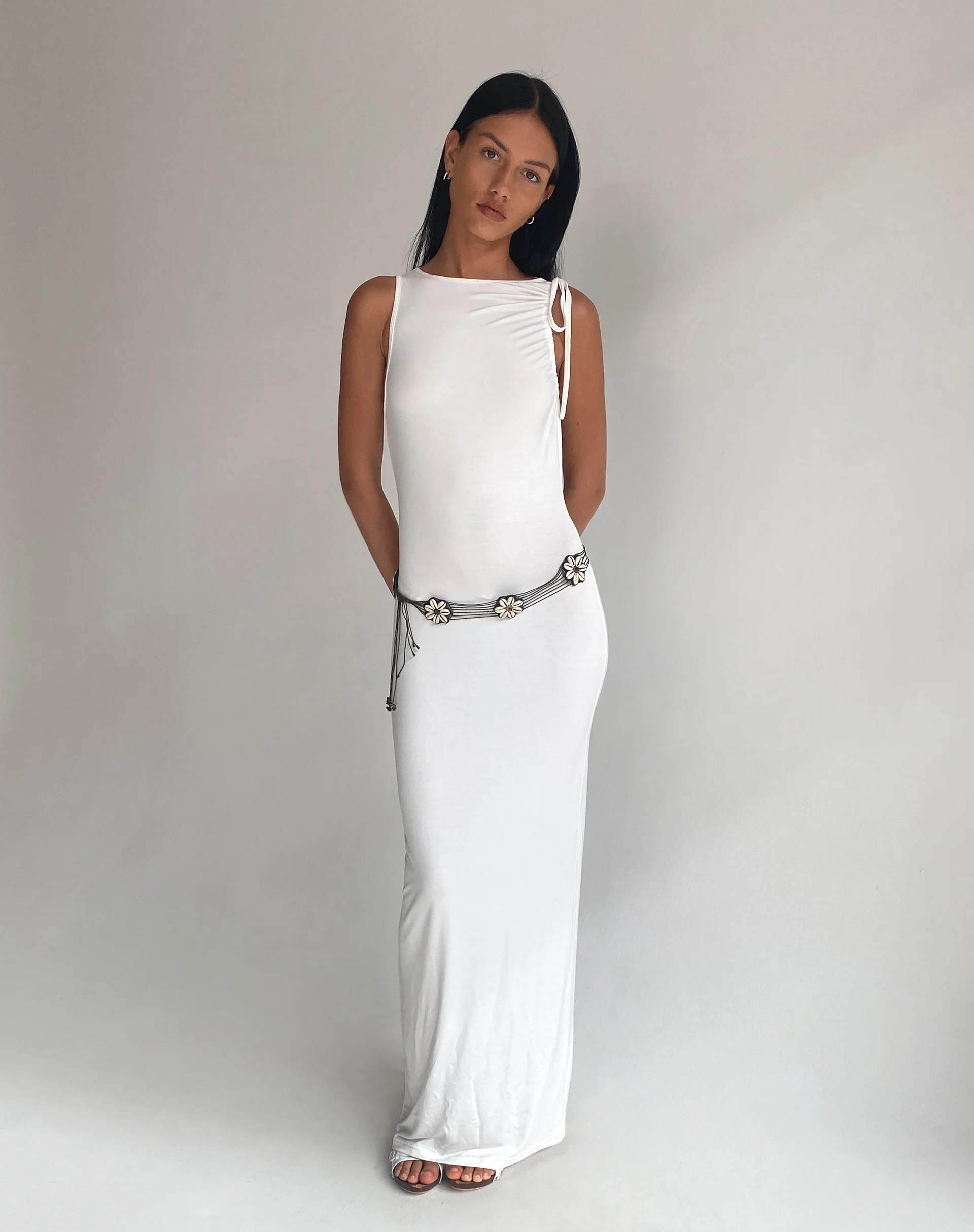 Elinor Maxi Dress in Slinky White - Image 3