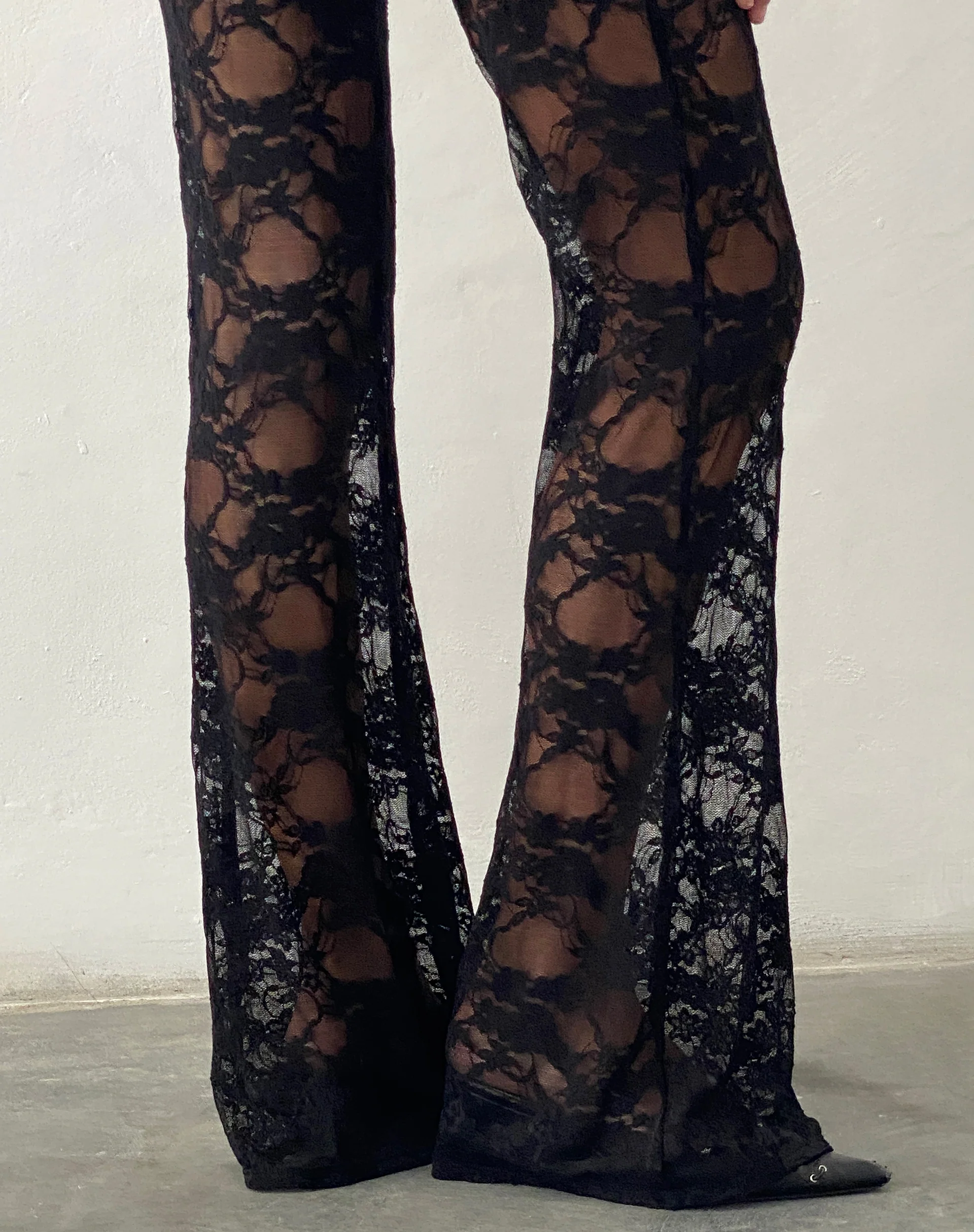 Elio Flared Trouser in Black Lace - Image 3