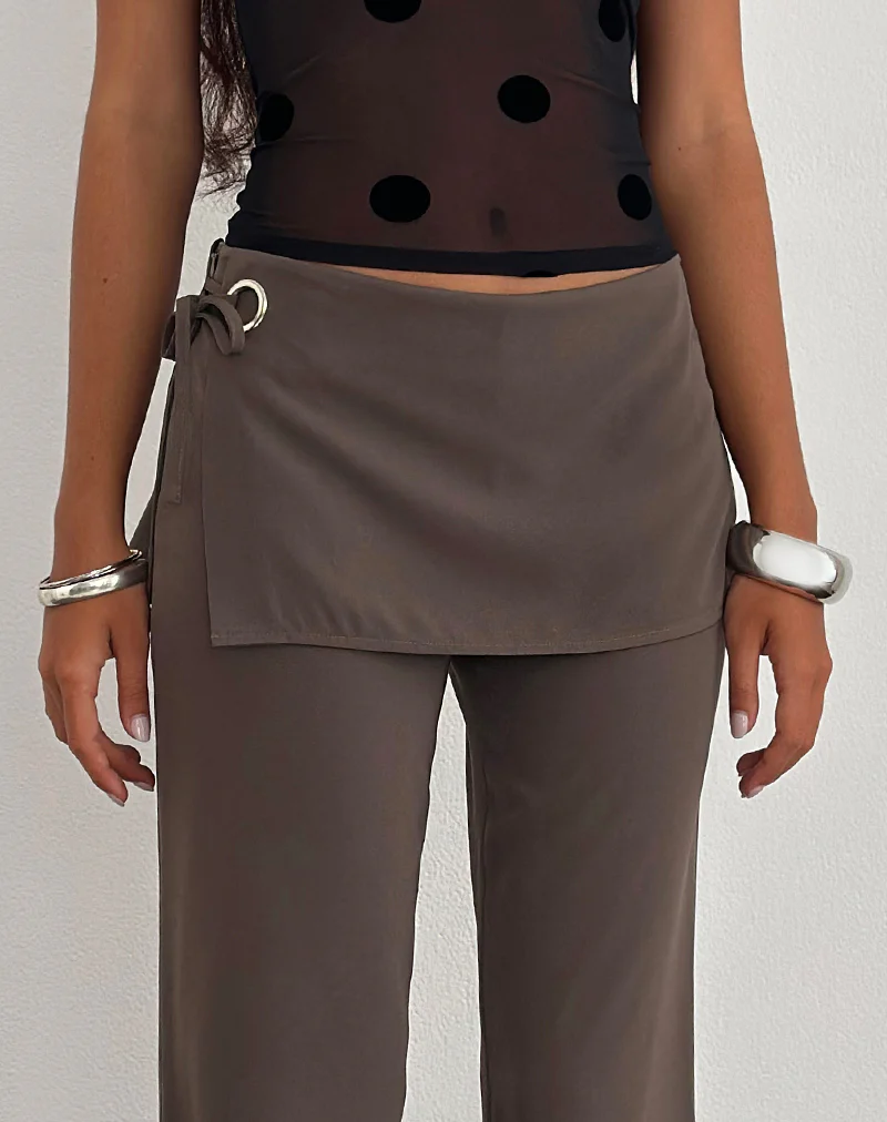 Elka Wrap Trouser in Tailoring Truffle - Image 3