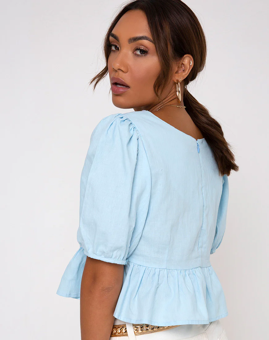 Ellen Top in Sky Blue - Image 2