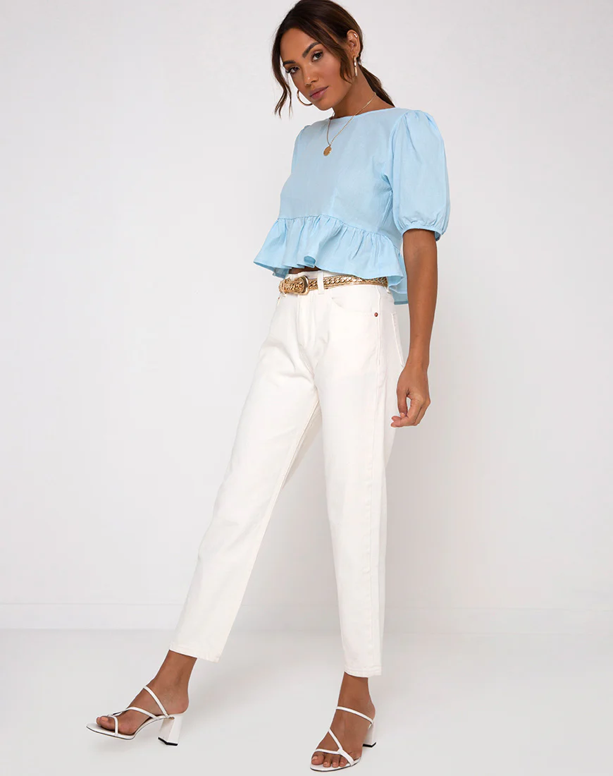 Ellen Top in Sky Blue - Image 3