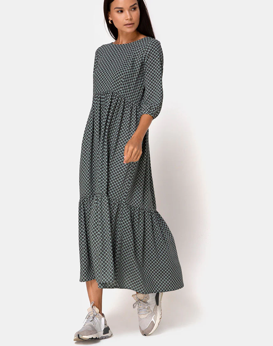 Ellery Maxi Dress in Check it Out Green - Image 3
