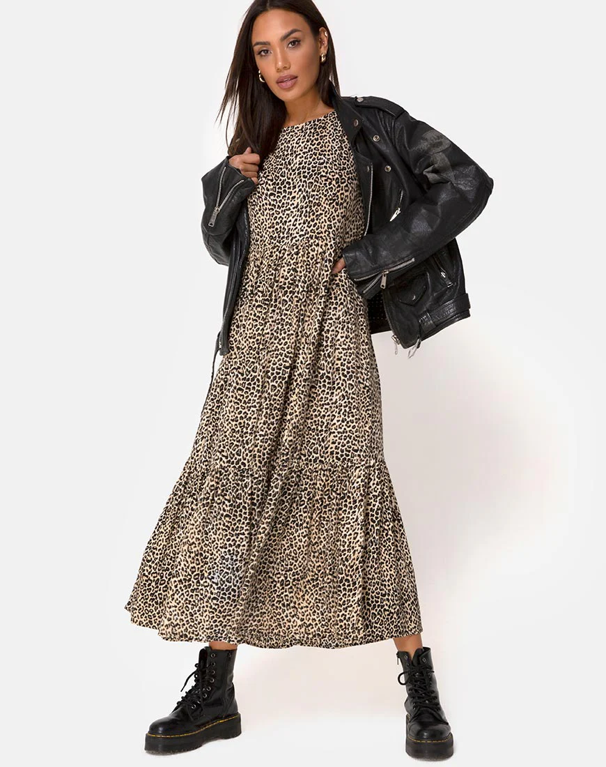 Ellery Dress in Rar Leopard Brown - Image 3