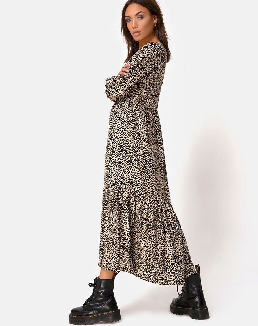 Ellery Dress in Rar Leopard Brown - Image 4