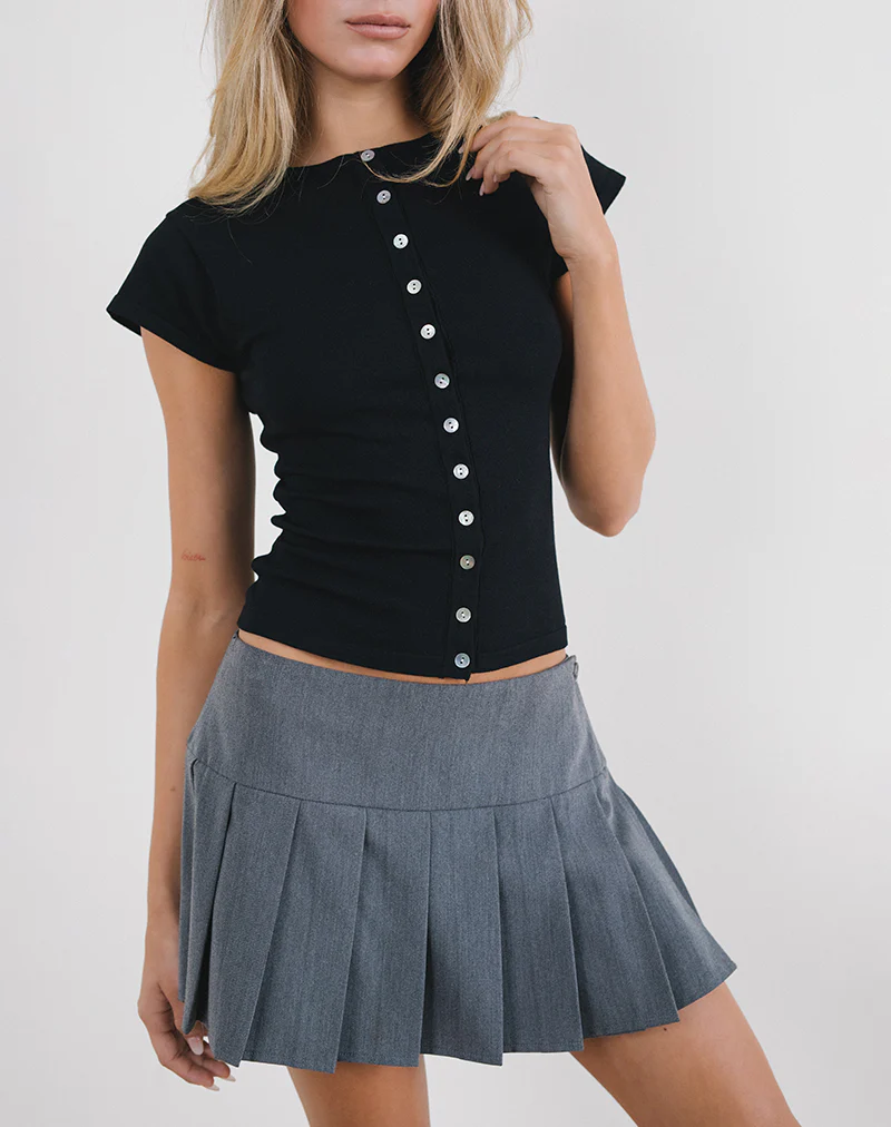 Elmira Top in Flat Knit Black - Image 2