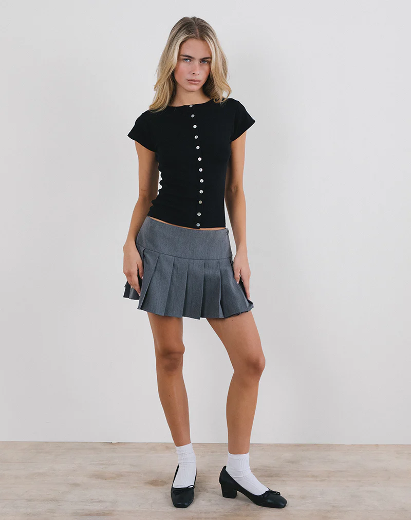 Elmira Top in Flat Knit Black - Image 4