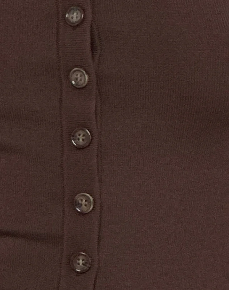 Elmira Top in Knit Bitter Chocolate - Image 6