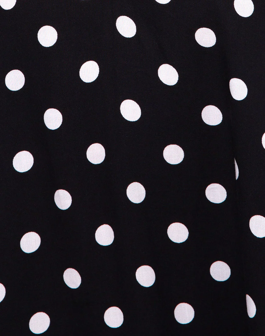 Elna Babydoll Dress in 80's Polka Black - Image 6