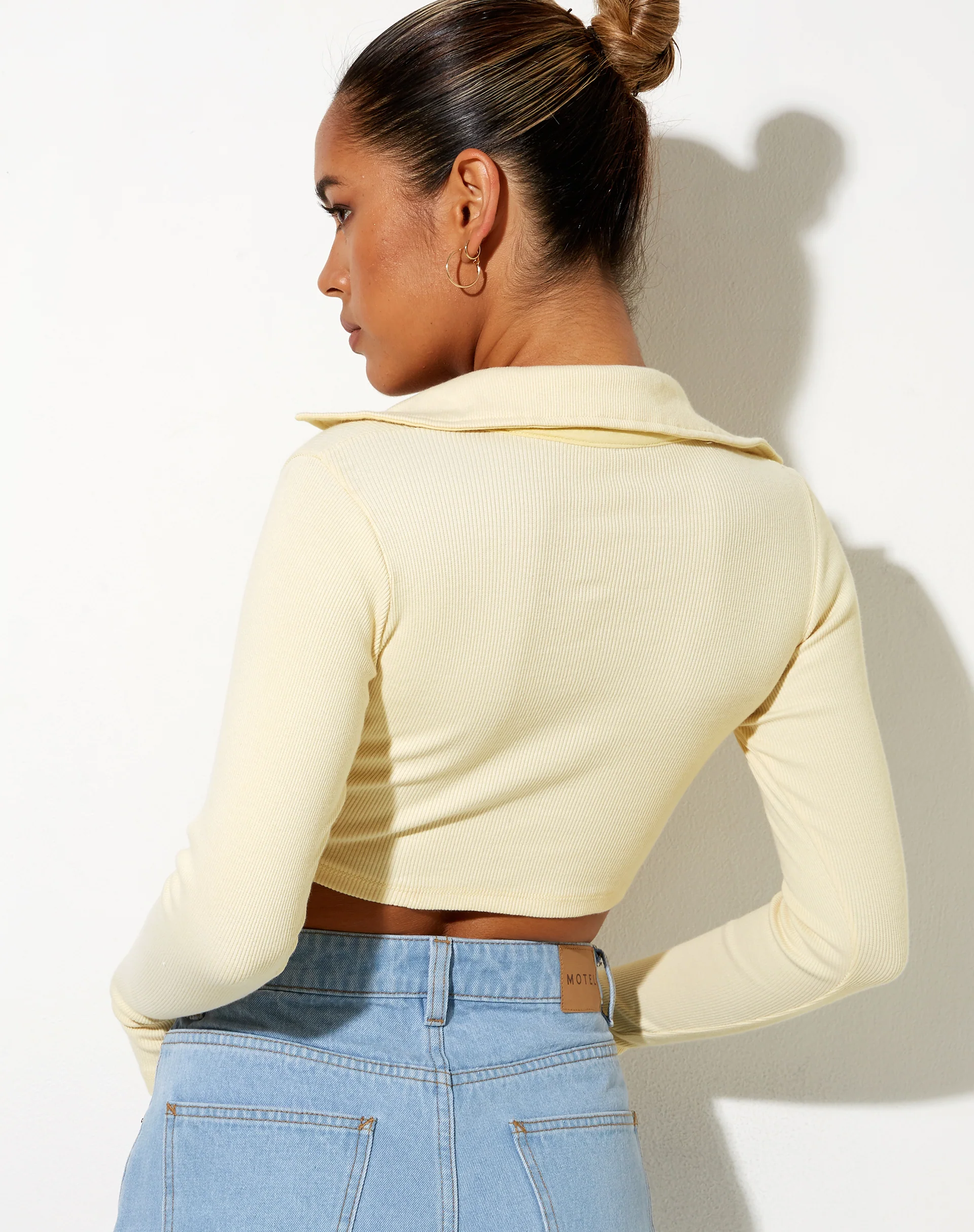 Elody Crop Top in Buttercream Vacay Embro - Image 2