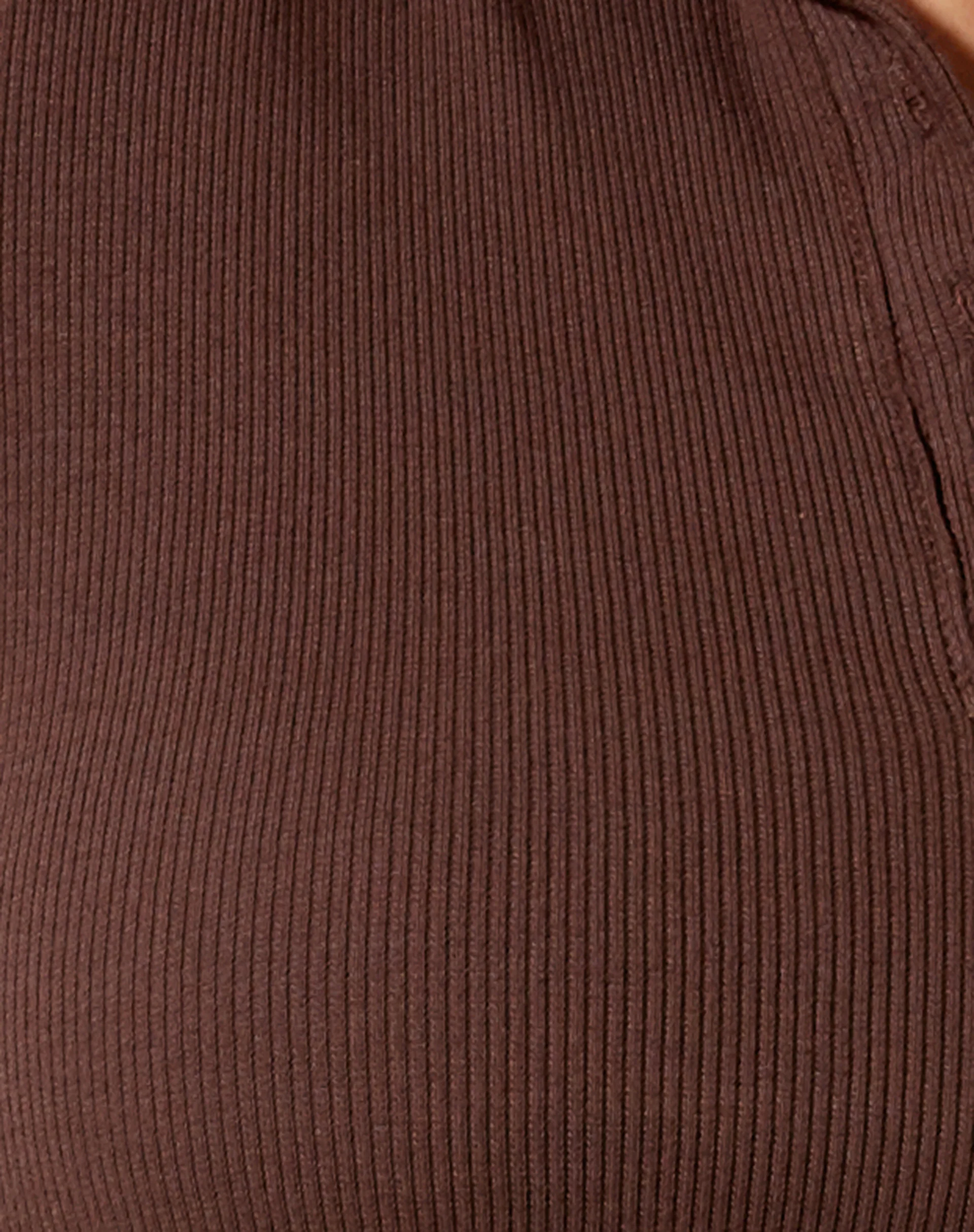 Elody Crop Top in Rib Deep Mahogany Cowgirl Embro - Image 6
