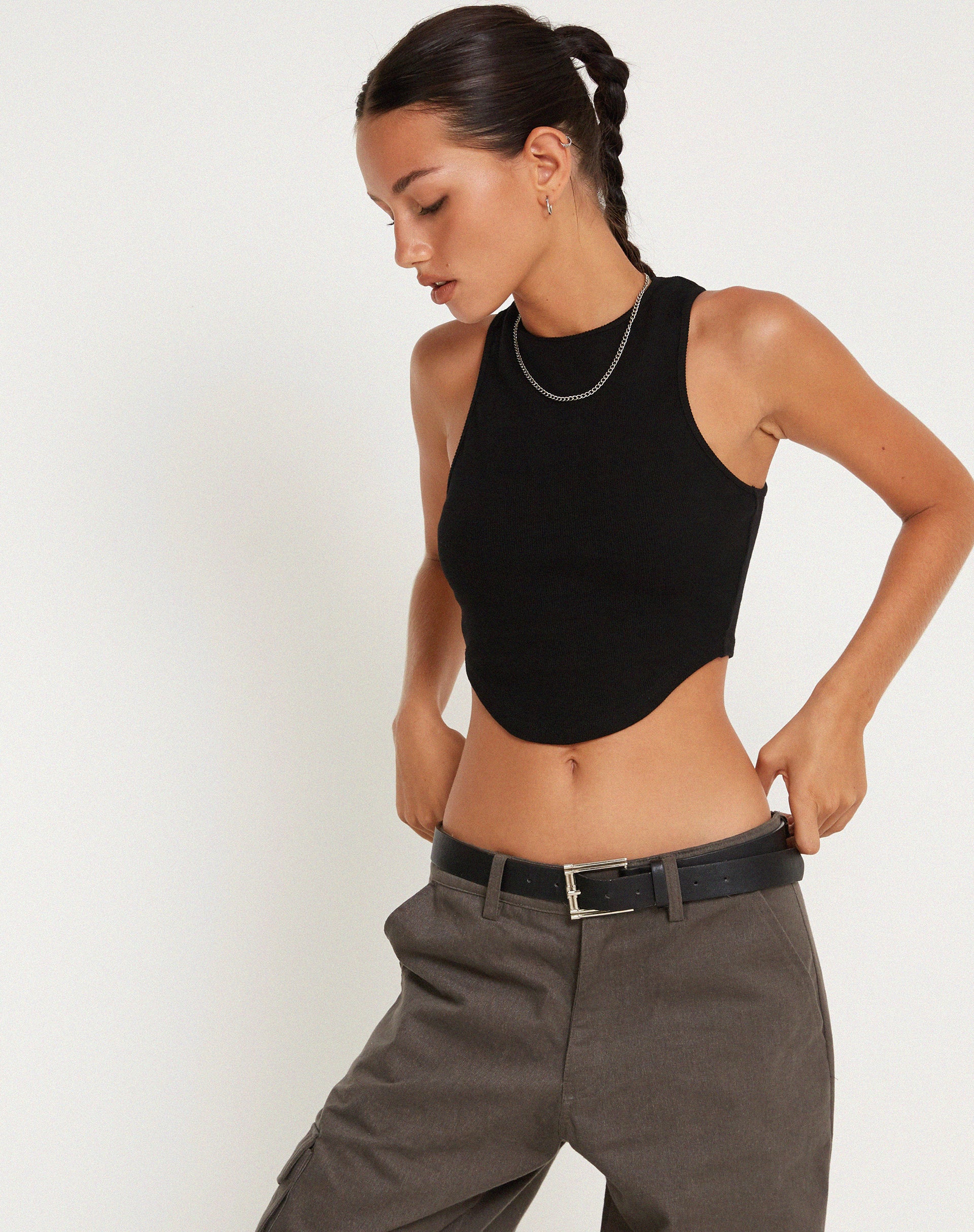Eloise Vest Top in Black - Image 4