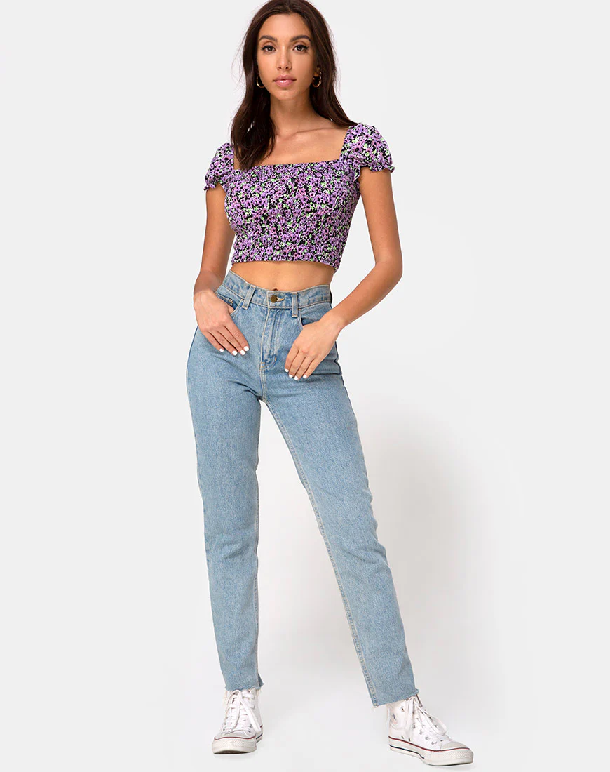 Elso Crop Top in Lilac Blossom - Image 3