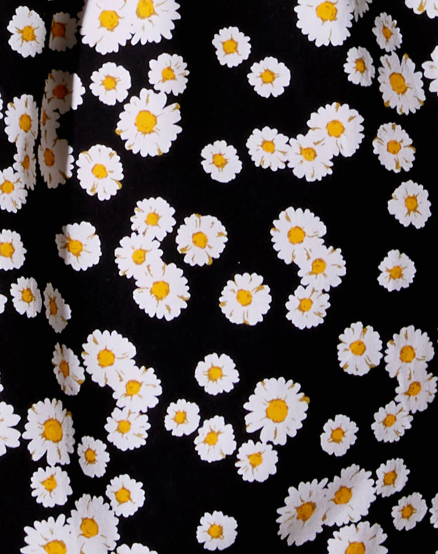 Eltra Babydoll Dress in Mini Daisy Black - Image 5