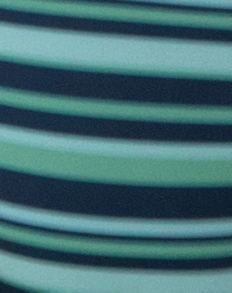 Elvina Bikini Top in Irregular Stripe Green - Image 8