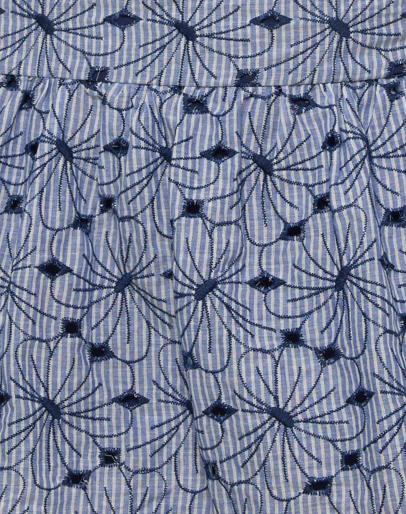 Elvira Mini Skirt in Blue Striped Flowers - Image 6
