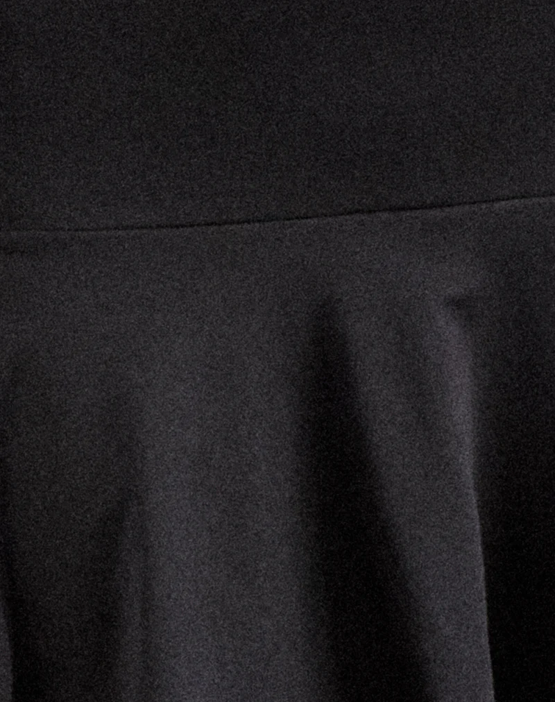 Elwyn Bardot Mini Dress in Slinky Black - Image 7