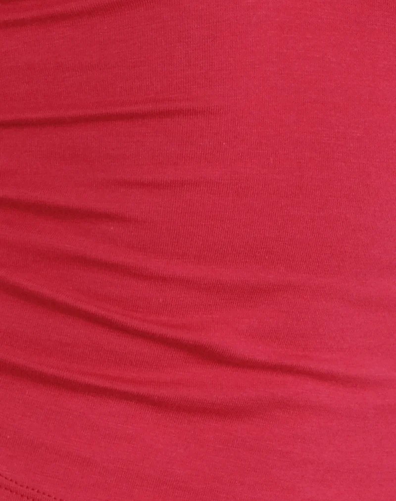 Emberly Plunge Top in Adrenaline Red - Image 5