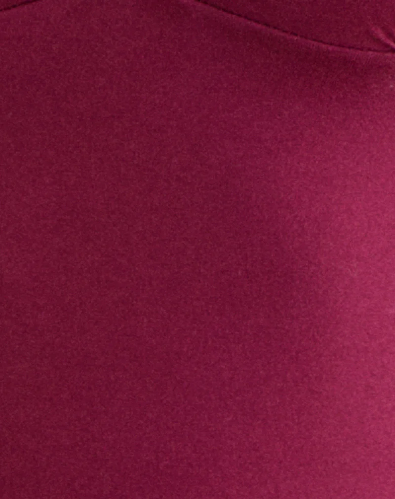 Emberly Plunge Top in Burgundy - Image 5