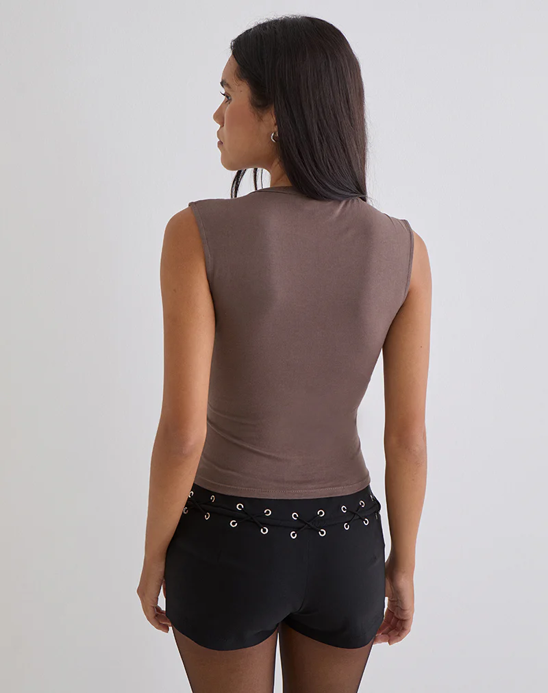 Emberly Plunge Top in Coffee Quartz - Image 3