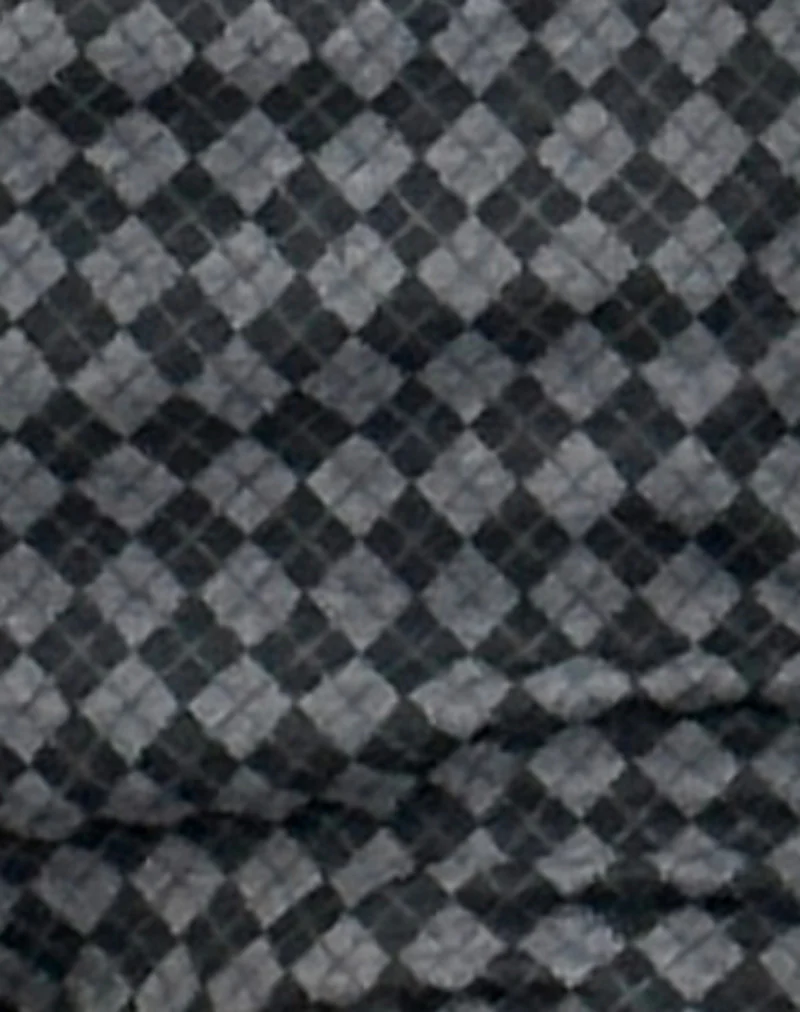 Emier Micro Shorts in Argyle Black Grey - Image 6