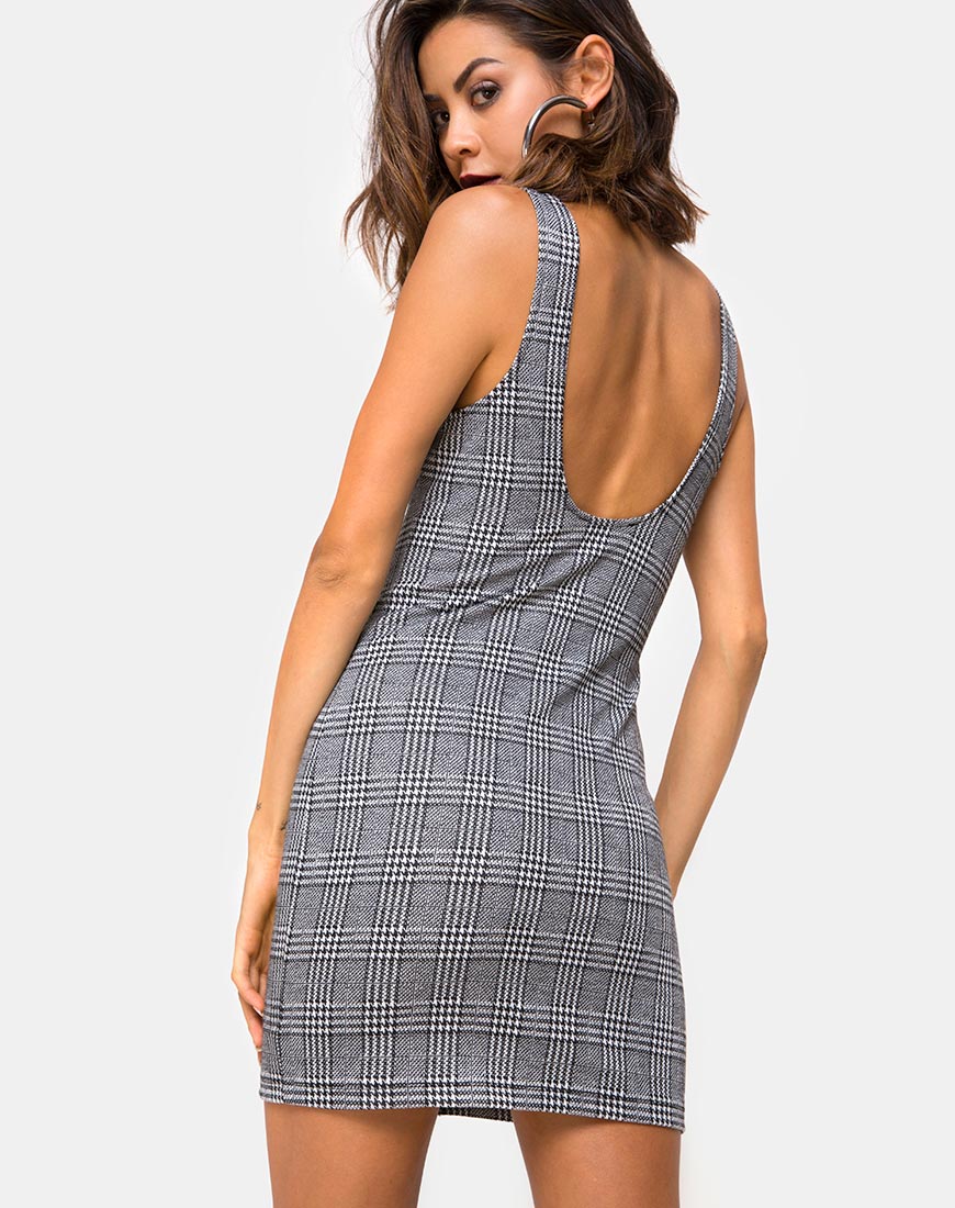 Ena Bodycon Dress in Hook and Eye Charles Check - Image 2