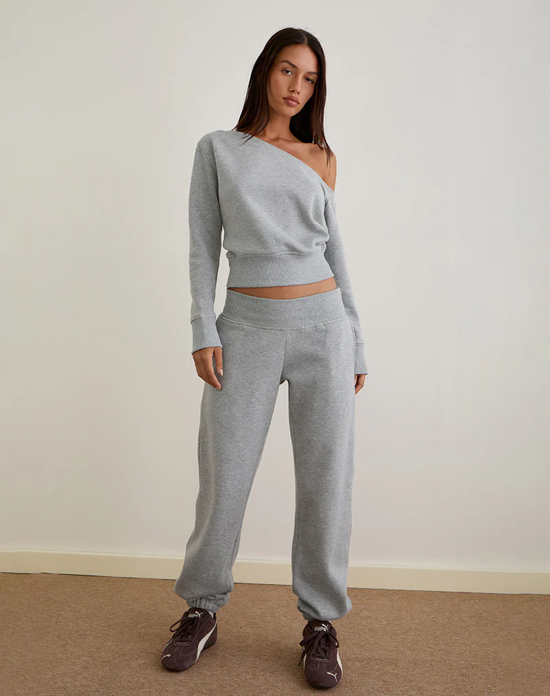 Epsie Oversized Jogger in Grey Marl - Image 3