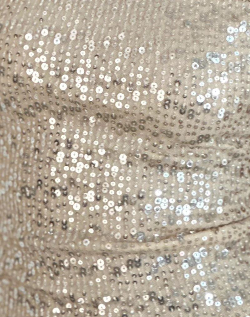 Erika Backless Top in Neutral Sequin - Image 6