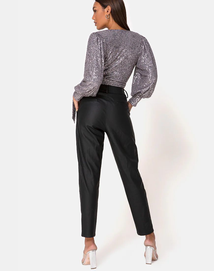 Erina Longsleeve Top in Drape Net Silver - Image 4