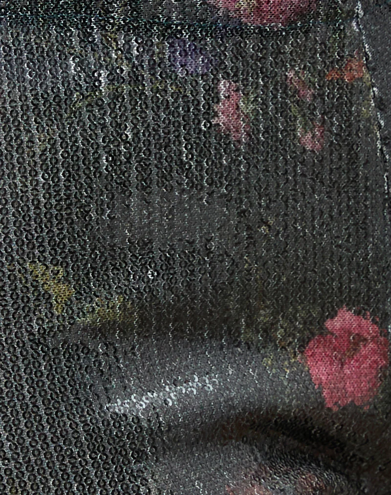 Erna Micro Shorts in Sequin Vintage Flower - Image 6
