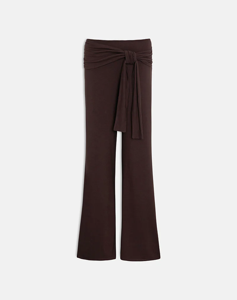 Esata Wrap Trouser in Bitter Chocolate - Image 4