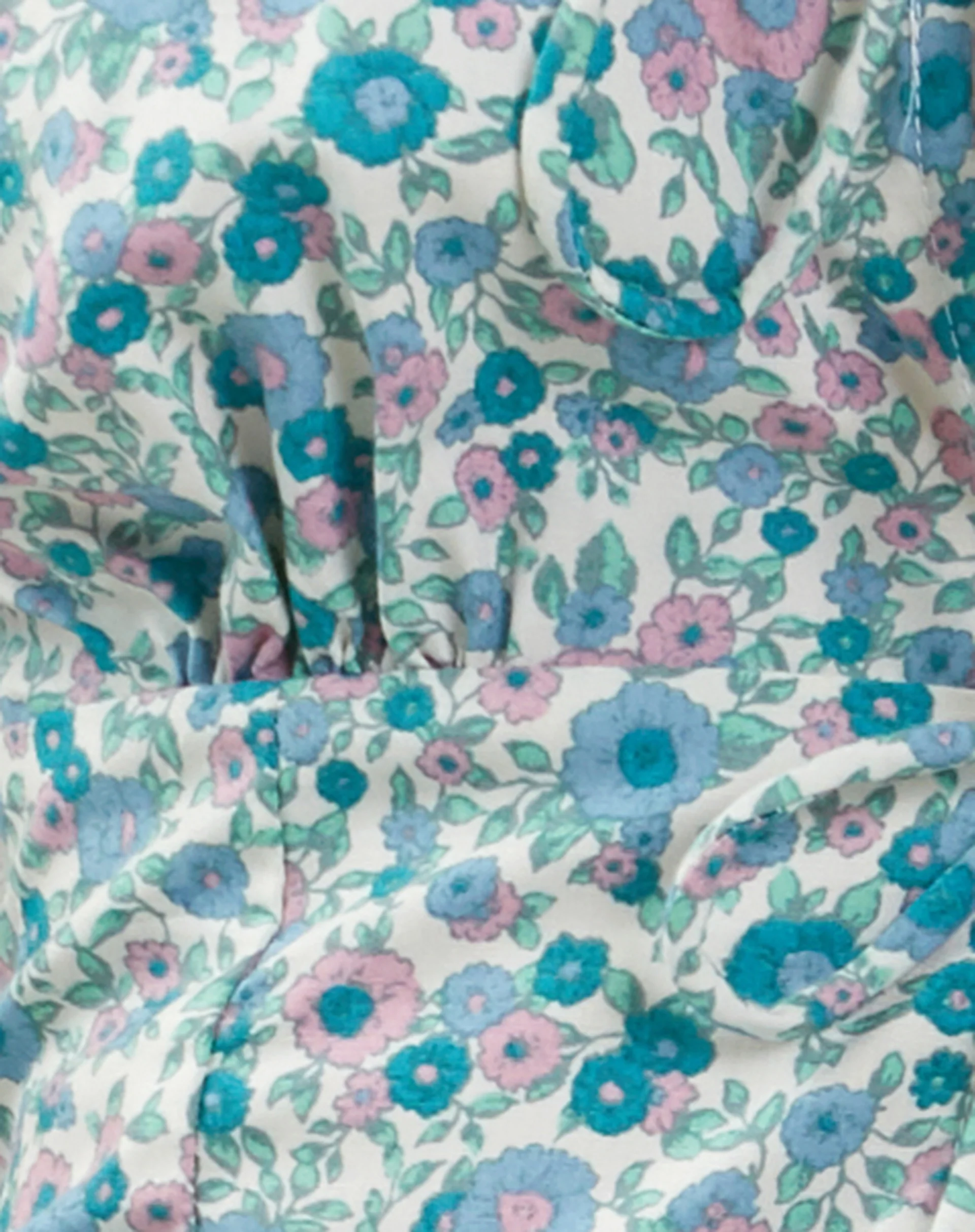 Esau Tie Front Cami Top in Flower Power Blue - Image 6