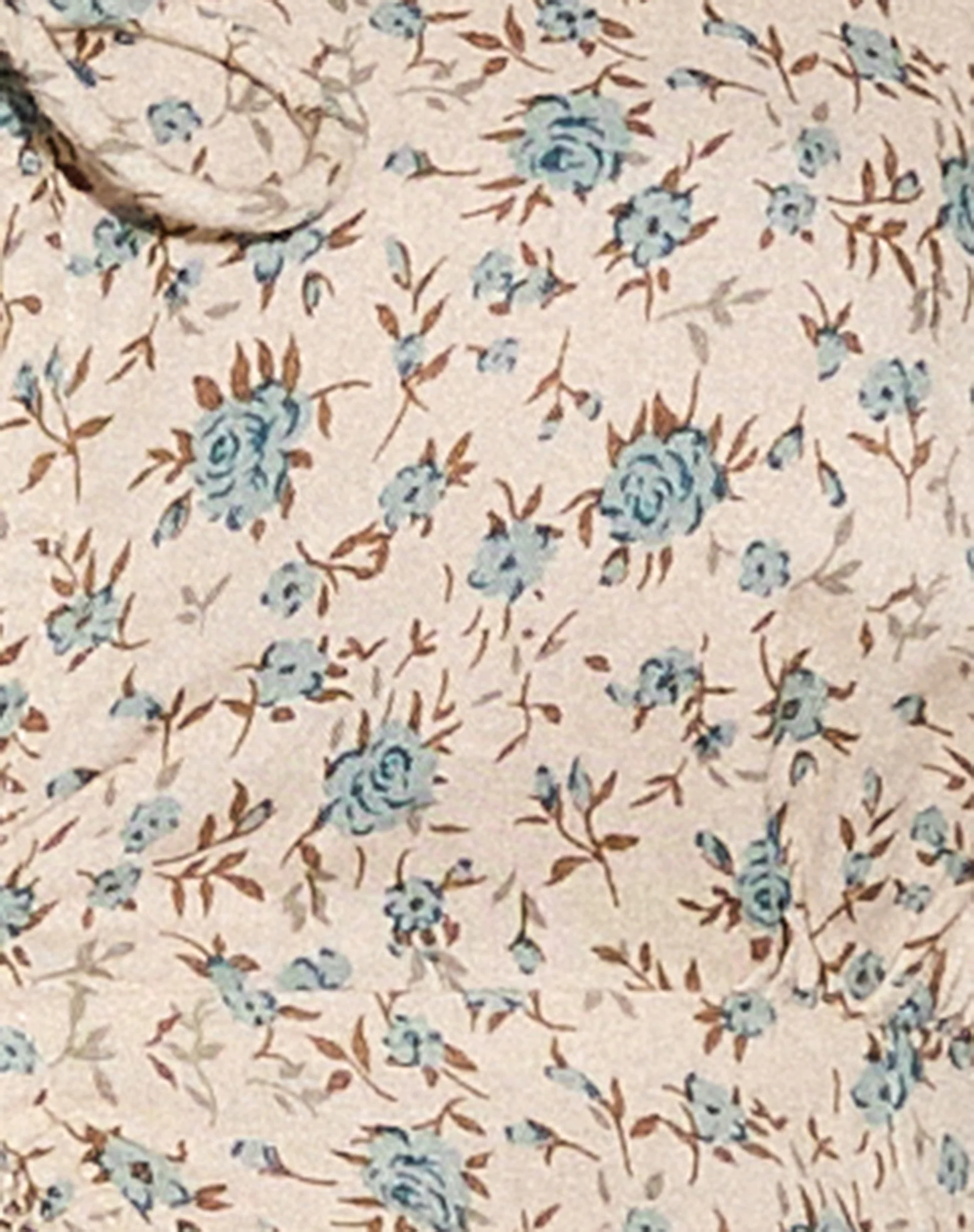 Esau Tie Front Cami Top in Blue Floral Ivory - Image 6