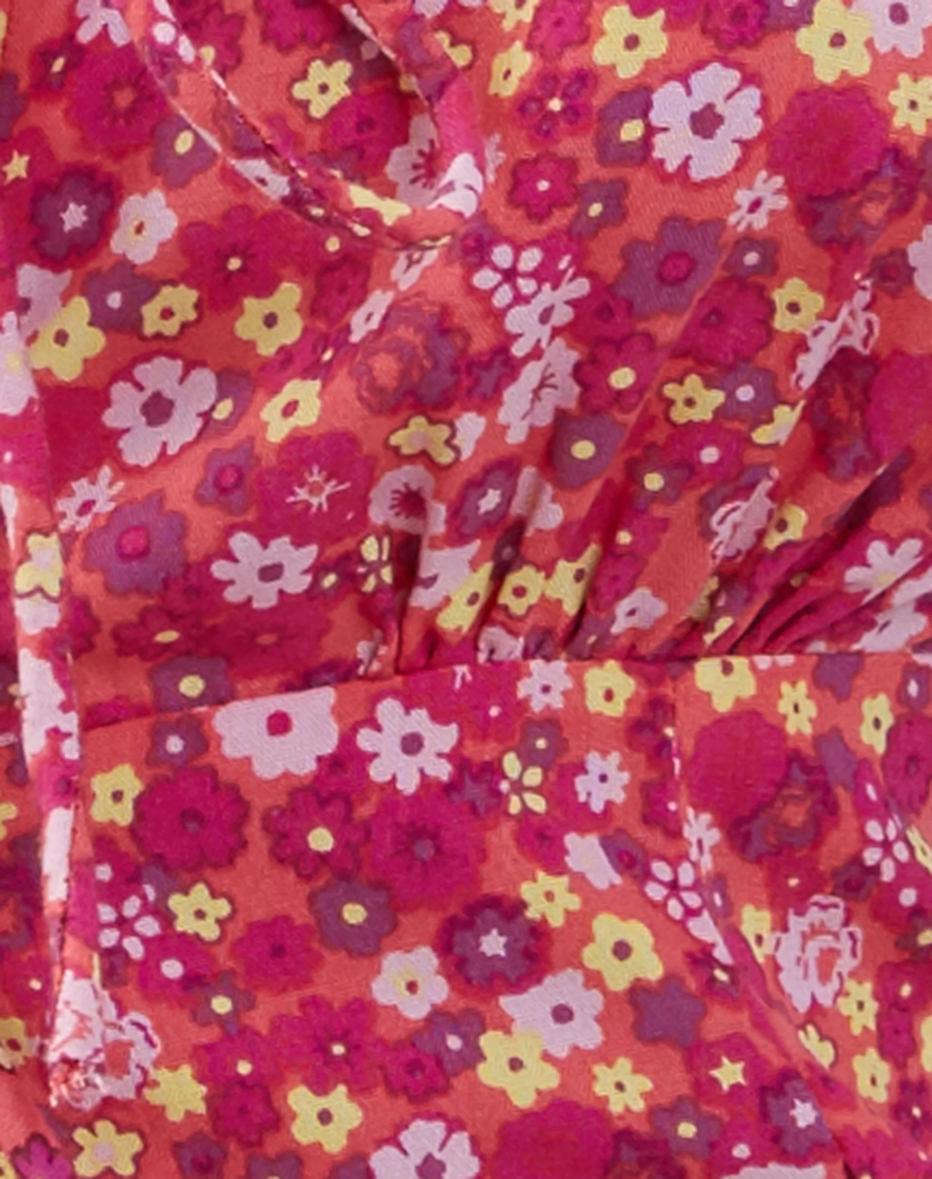 Esau Tie Front Top in Ditsy Floral Pink - Image 5