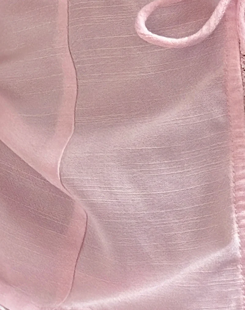 Esau Tie Front Top in Light Pink Private Slub - Image 6