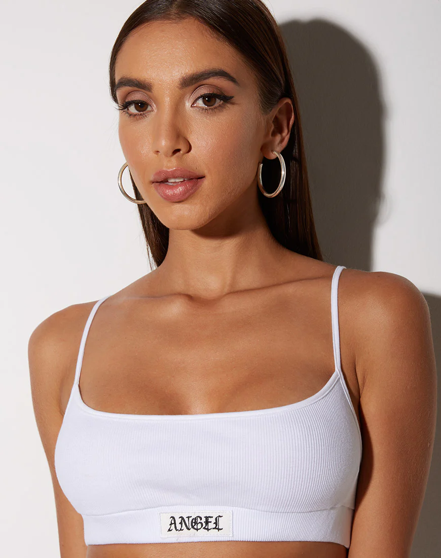 Esme Bralet in White with 'Angel' Embro - Image 5