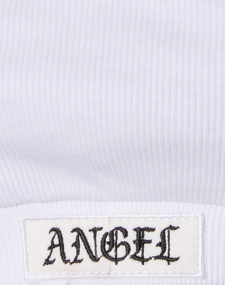Esme Bralet in White with 'Angel' Embro - Image 6