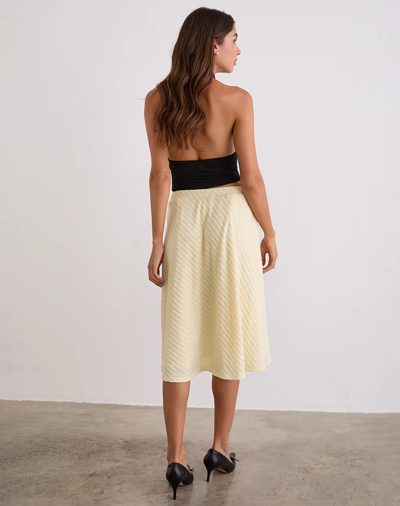 Esmeray Midi Skirt in Knit Buttercream - Image 3