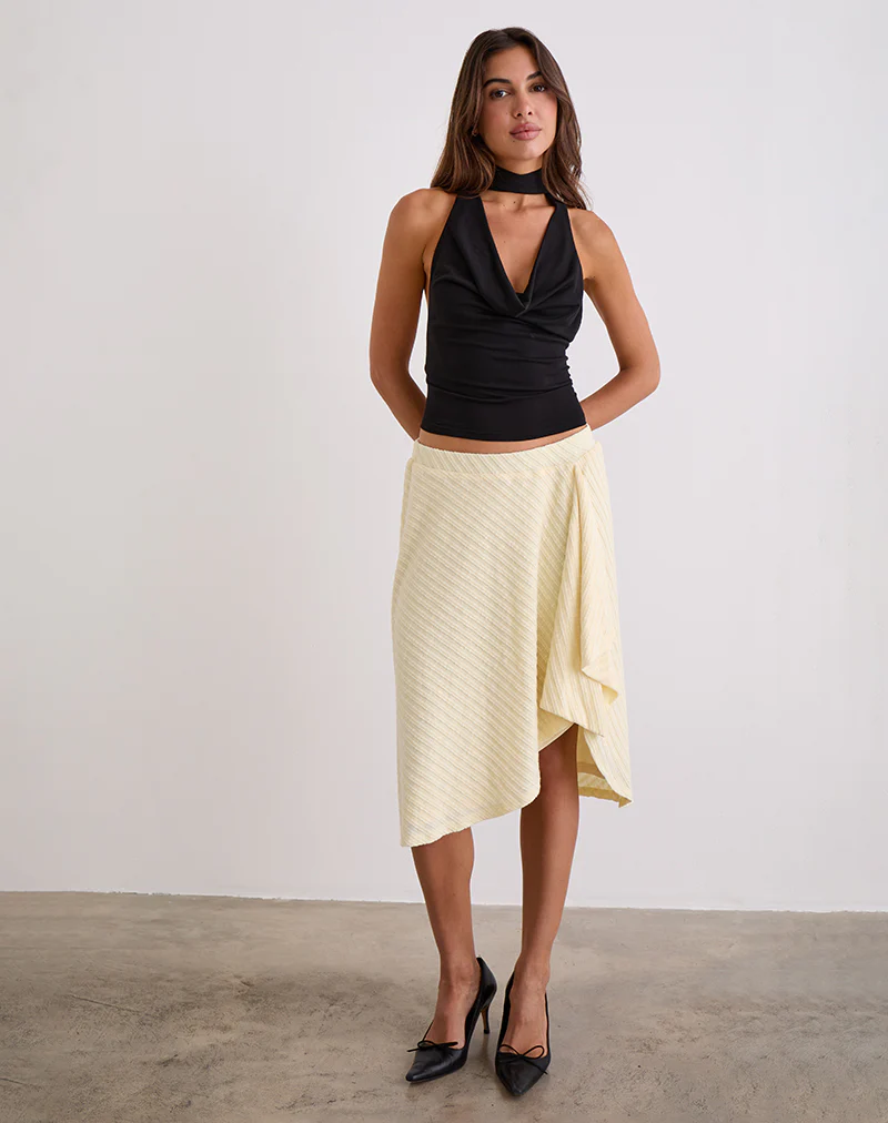 Esmeray Midi Skirt in Knit Buttercream - Image 5