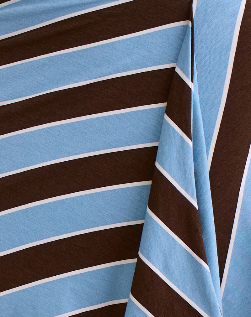 Esmeray Midi Skirt in Retro Stripe Blue - Image 6