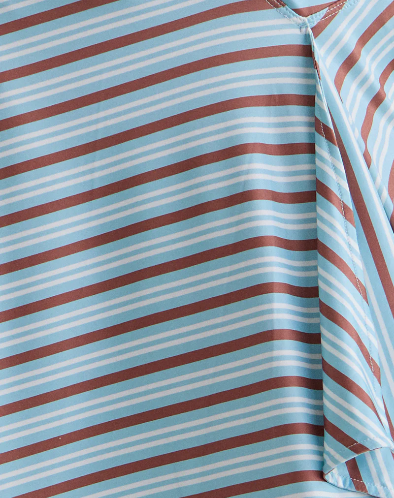 Esmeray Midi Skirt in Diagonal Stripe Light Blue - Image 6