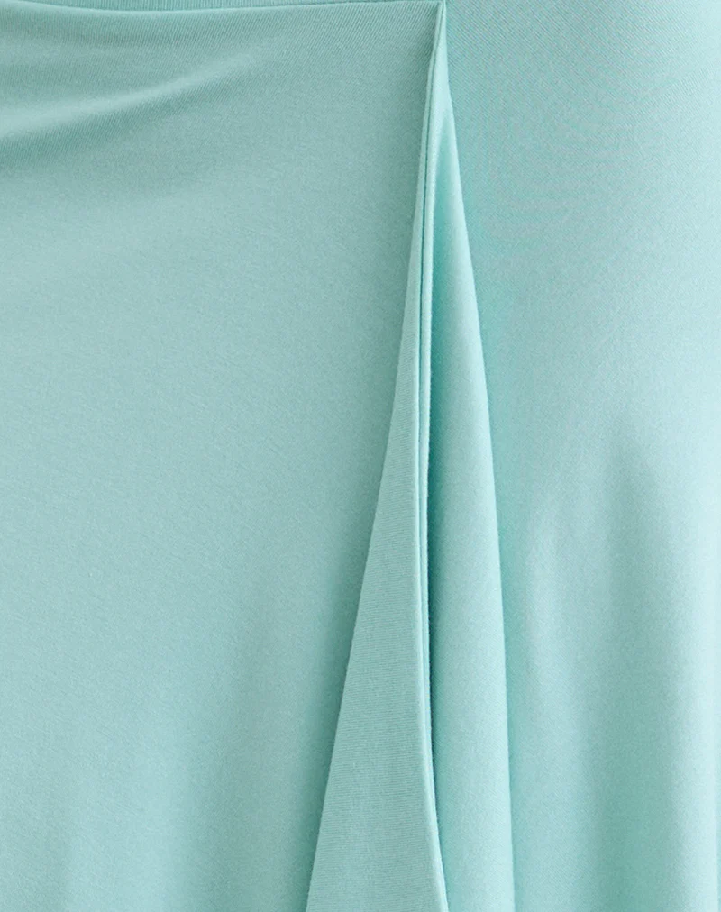 Esmeray Midi Skirt in Rayon Jersey Aqua - Image 5