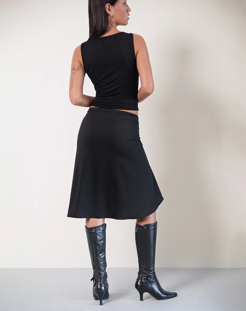 Esmeray Midi Skirt In Black - Image 3