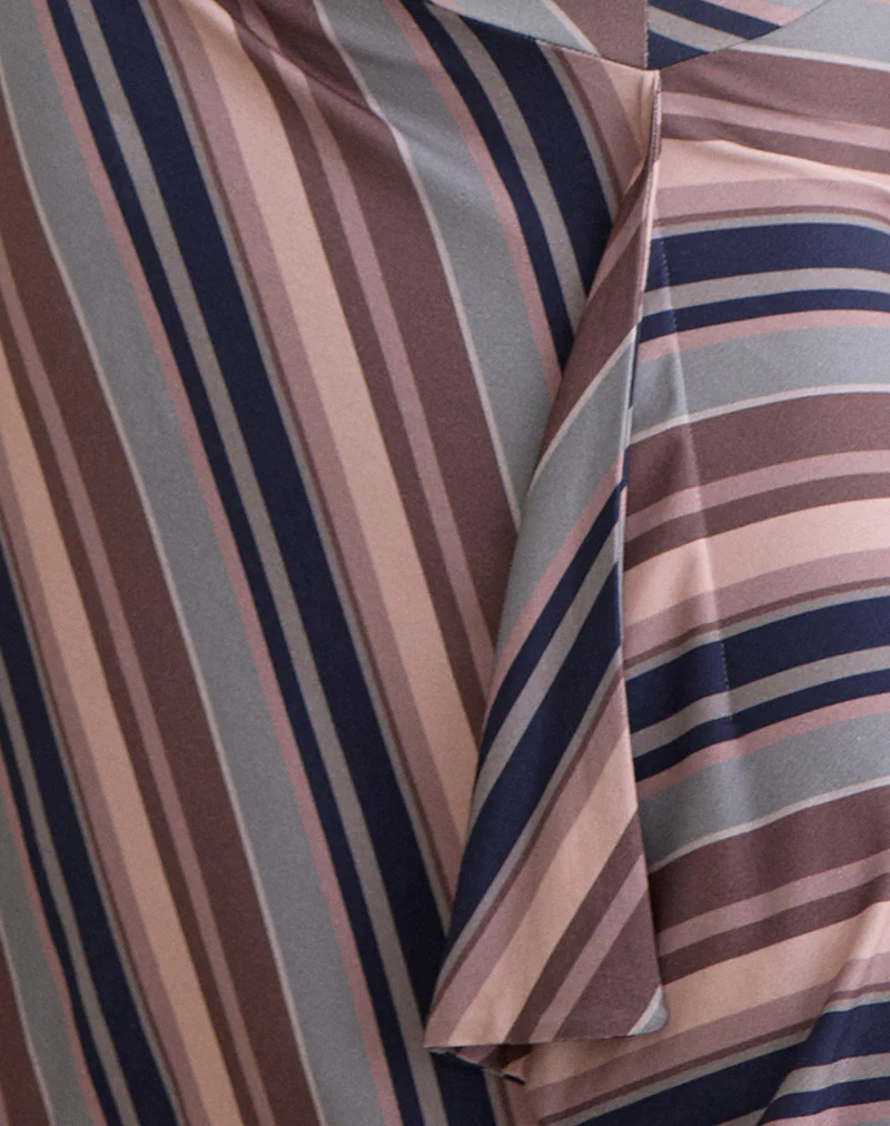 Esmeray Midi Skirt in Mixed Stripe Brown - Image 6