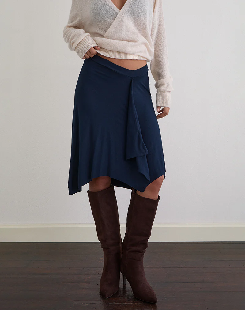 Esmeray Midi Skirt in Navy