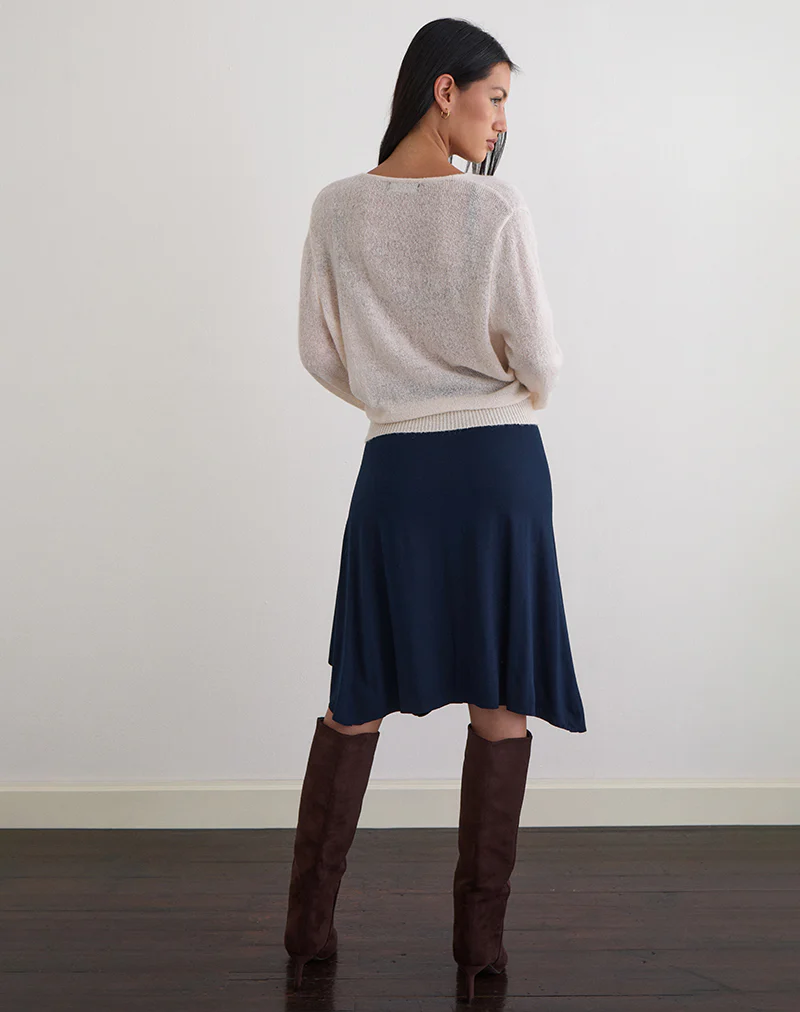 Esmeray Midi Skirt in Navy - Image 4