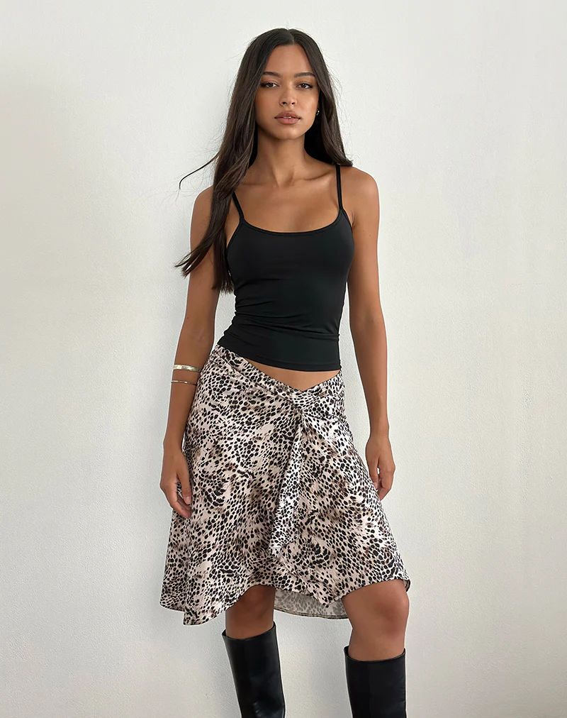 Esmeray Midi Skirt in Wild Leopard Print - Image 2