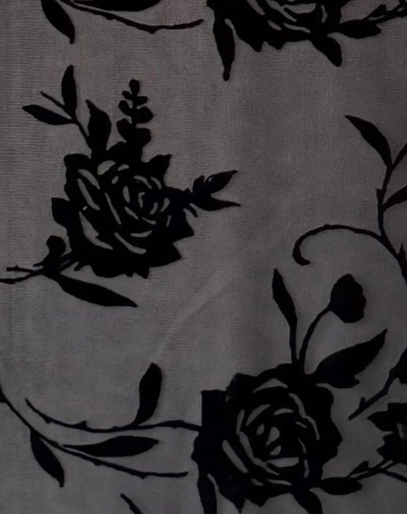 Estoria Midi Dress Black Rose Flock - Image 7