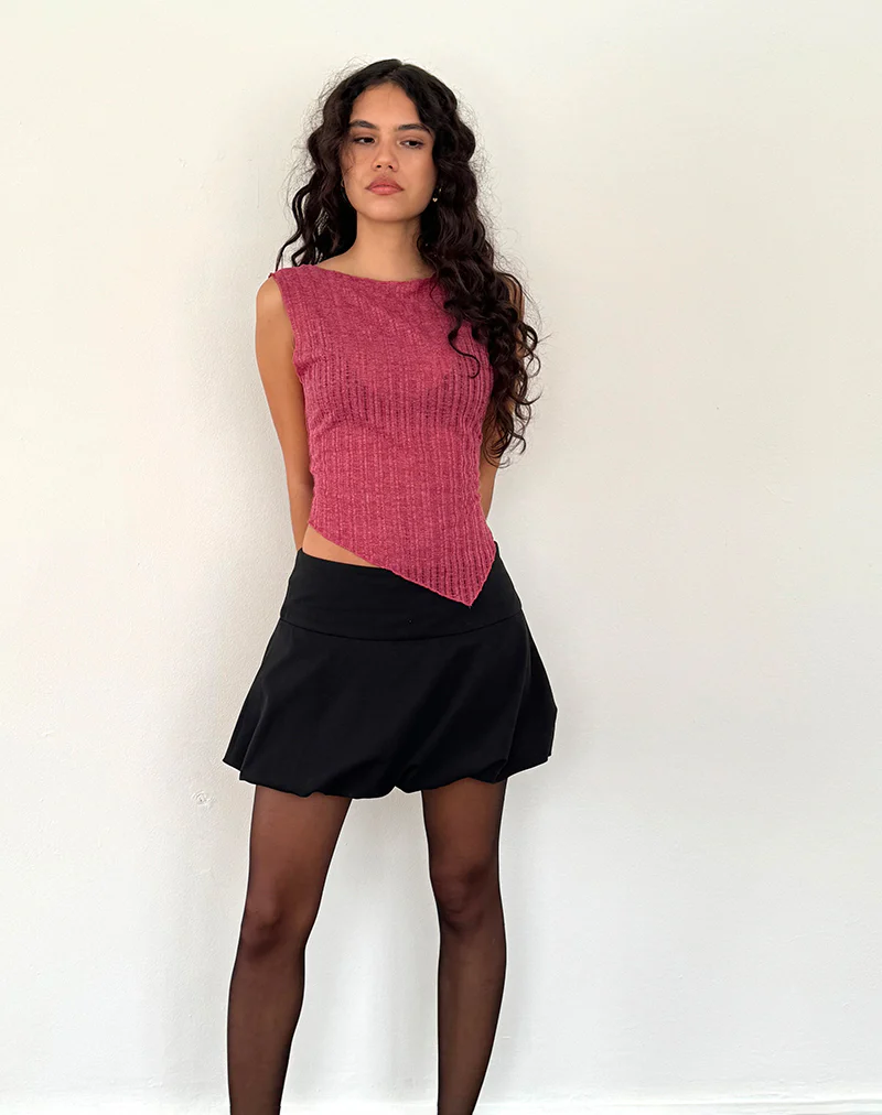 Etta Vest Top in Burgundy - Image 3