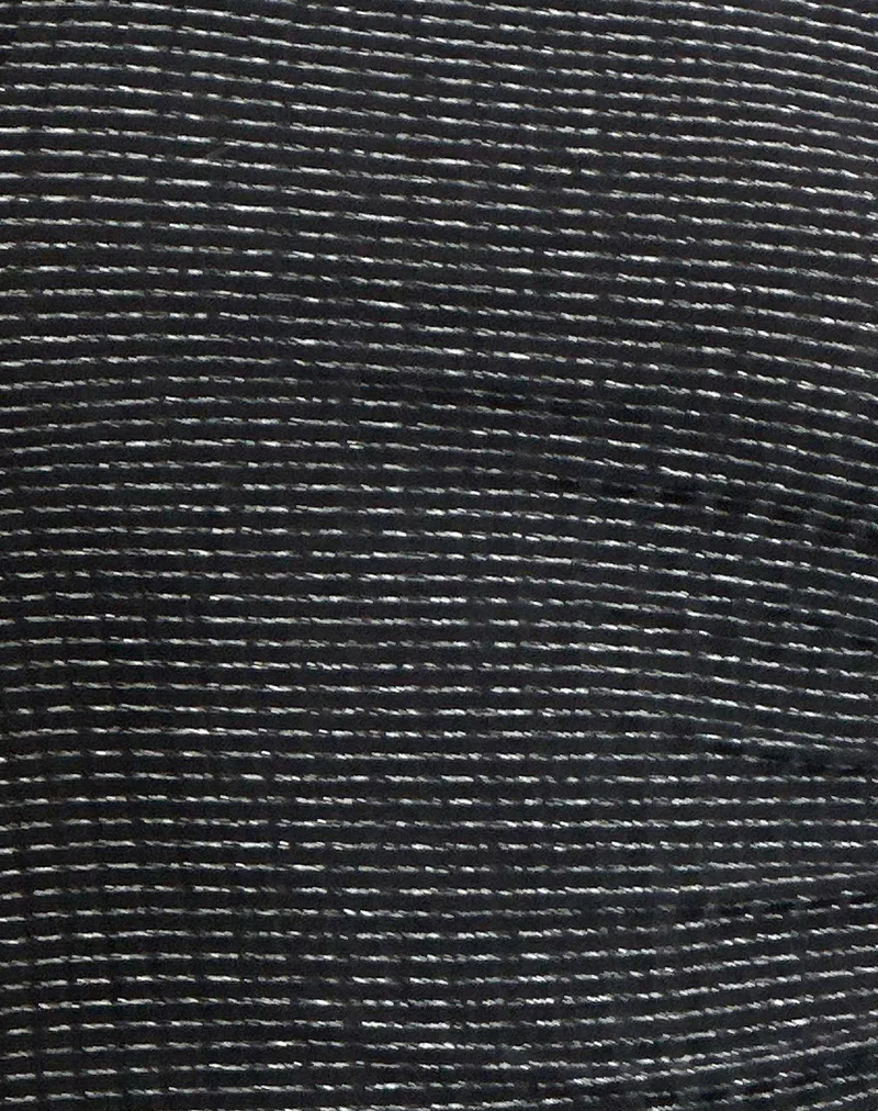 Etta Vest Top in Metallic Stripe Jersey Black - Image 6