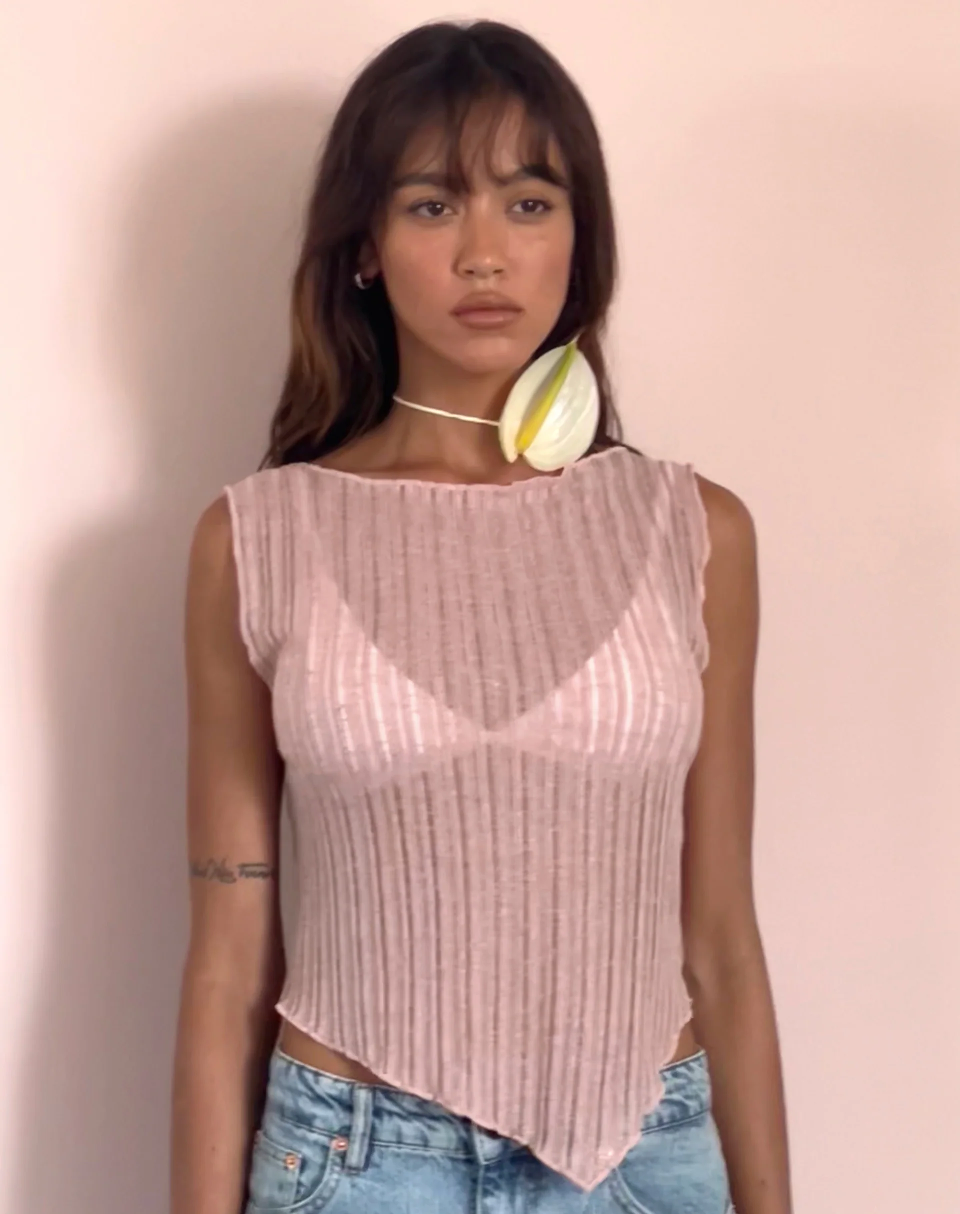 Etta Knitted Vest Top In Pink - Image 7